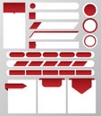 Collection of website elementsÃ¢â¬Â: text box, button, banner, text bar, navigation bar, label. Vector illustration